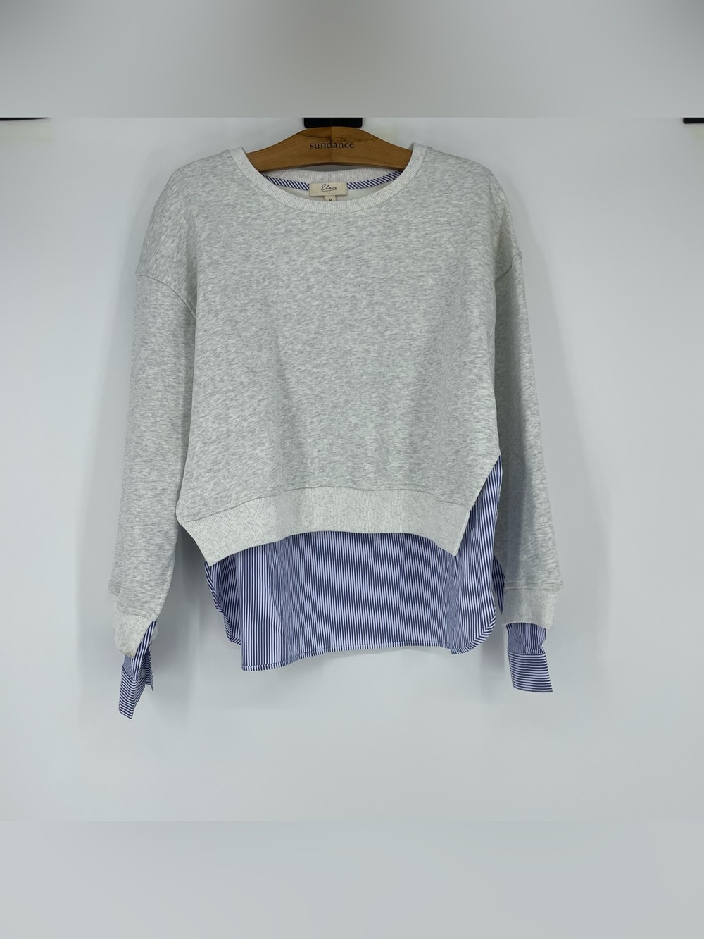 New Elan Margo Top Mixed Media Heather Grey medium - Picture 4 of 8